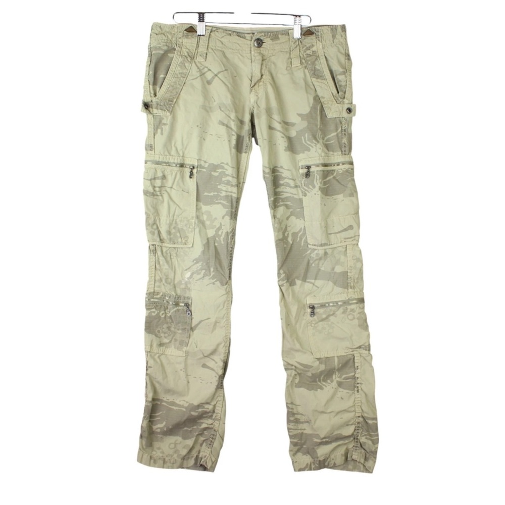Vintage Z Brand Camo Cargo Pants Women Sz 29 4 Zip Pockets Straight Leg Y2K Rare